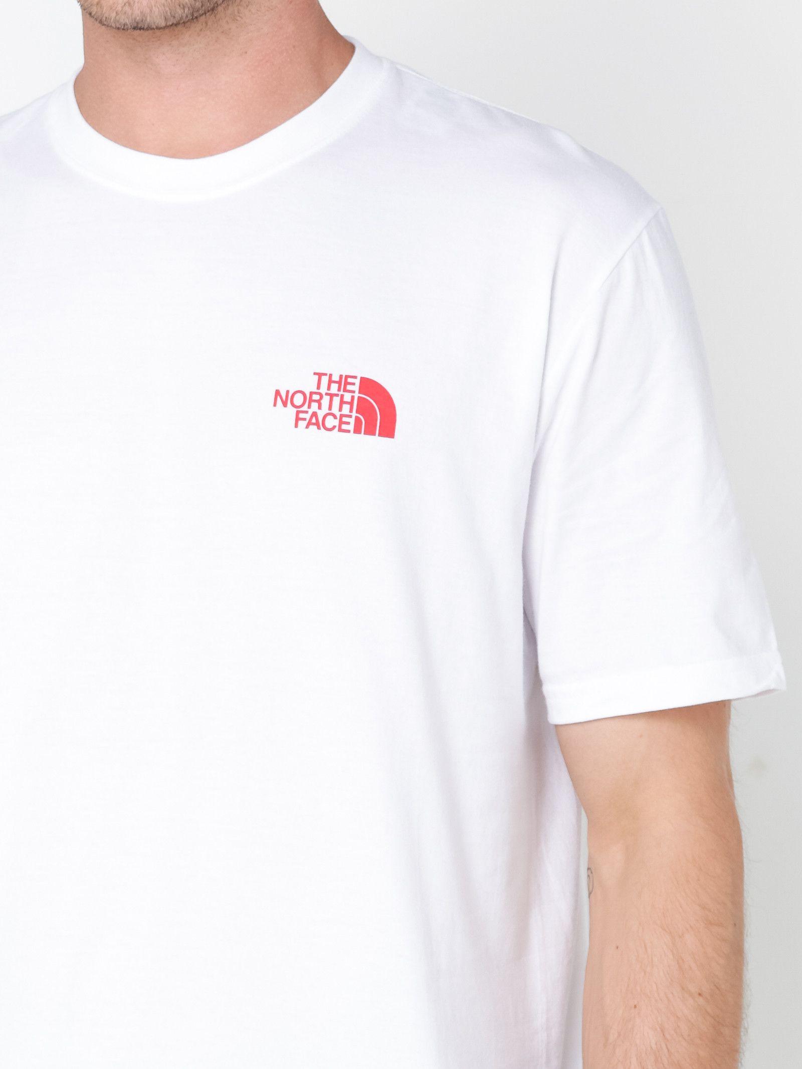 Red Box with White F Logo - The North Face Short Sleeve Red Box T Shirt In White