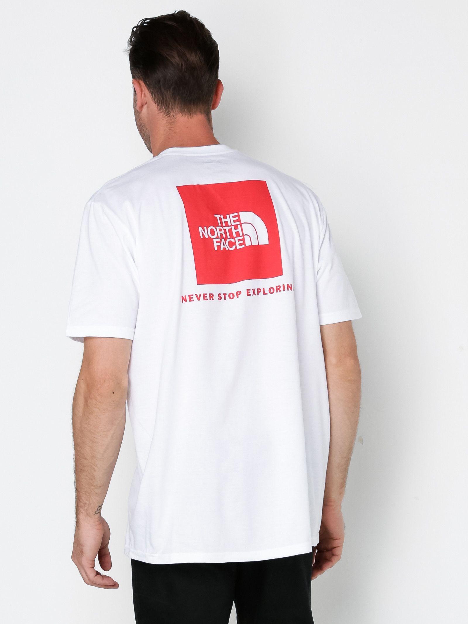 Red Box with White F Logo - The North Face Short Sleeve Red Box T-Shirt in White
