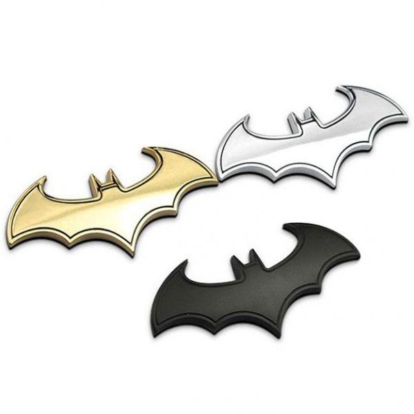 Cool Bat Logo - Cool Bat Shaped Pattern Metal 3D Car Sticker Decoration Golden
