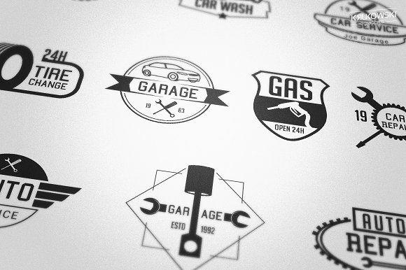Mechanic Garage Logo - Mechanic Garage Badges Logos Logo Templates Creative Market