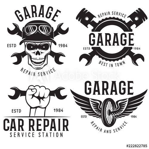 Mechanic Garage Logo - Vintage car service badges, templates, emblems and design elements ...
