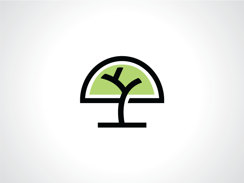 Round Tree Logo - Half Round Tree Forest Logo Template