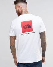 Red Box with White F Logo - The North Face T-Shirt With Red Box Logo In White - White - Ceneo.pl