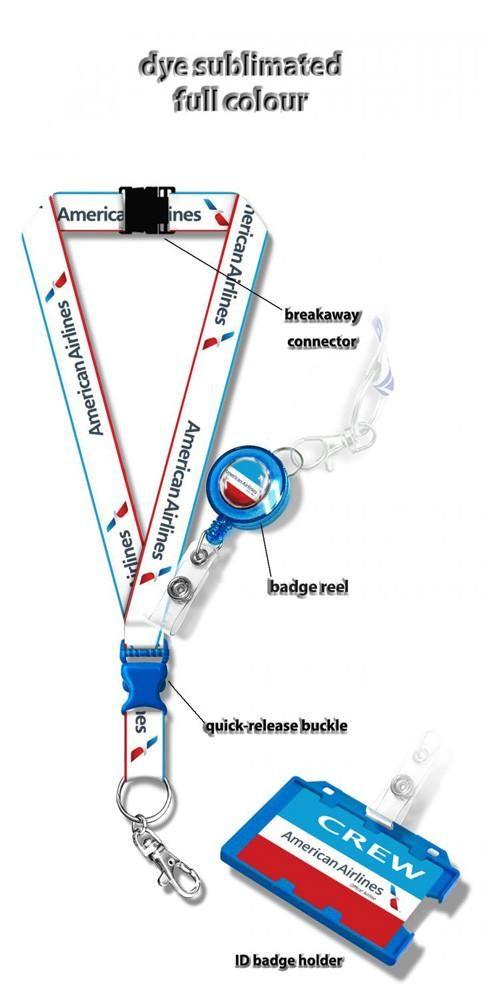 America Airlines Logo - American Airlines Dye Sublimation Lanyard
