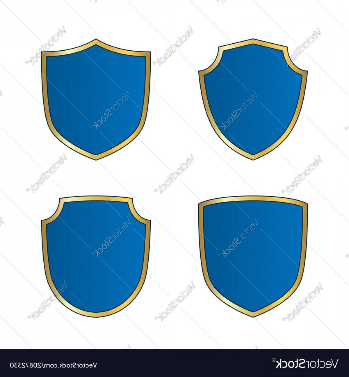 Gold and Blue Shield Logo - Gold Blue Shield Shape Icons Set Bright Logo Vector | ARENAWP