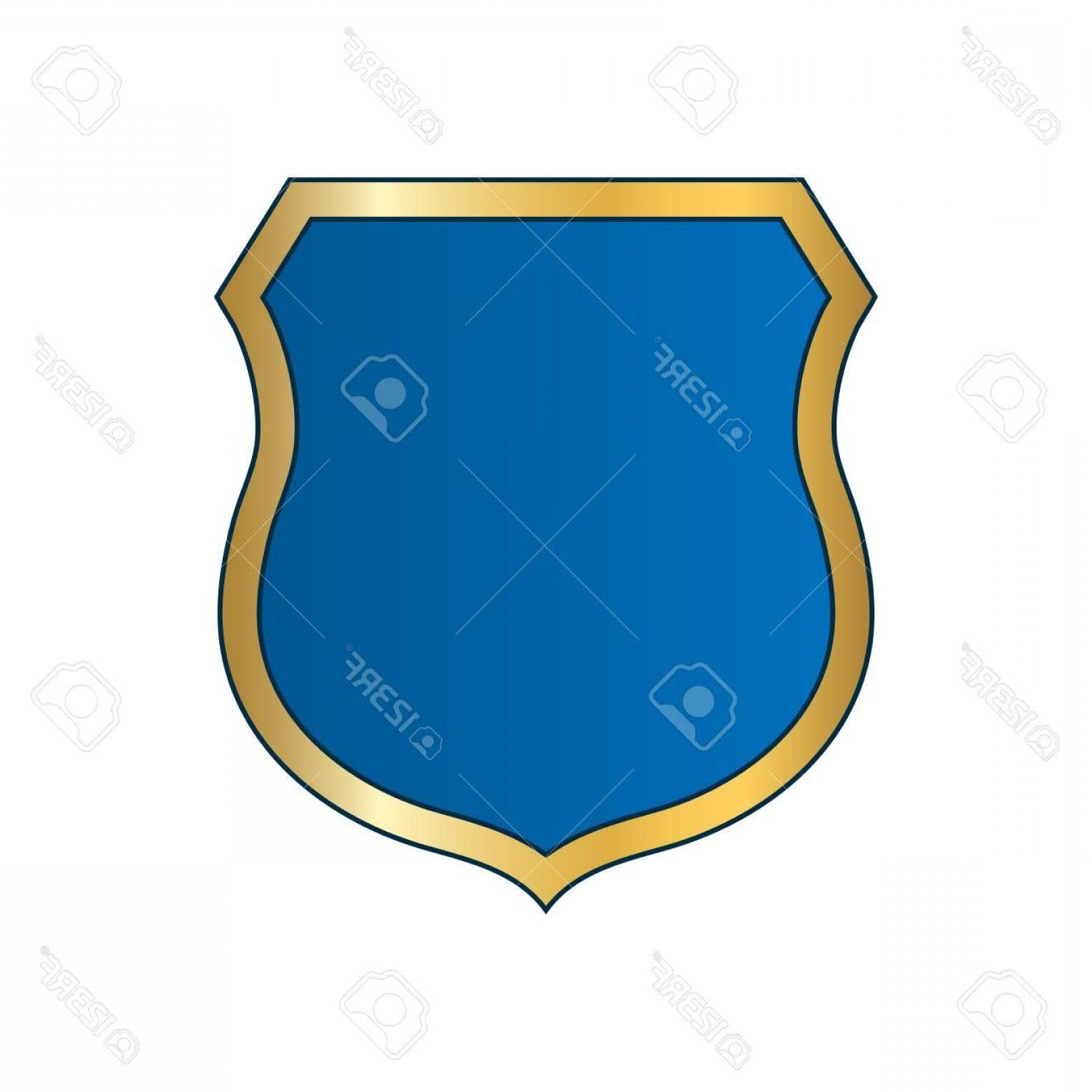 Gold and Blue Shield Logo - Photostock Vector Gold Blue Shield Shape Icon Bright Logo Emblem ...