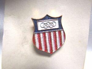 Red White Blue Shield Logo - Vintage Olympic U.S. American Flag Red White Blue Shield Tie Tack