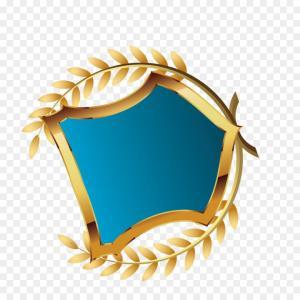 Gold and Blue Shield Logo - Gold Blue Shield Shape Icon Bright Logo Emblem Vector