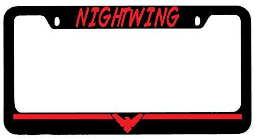 Red Nightwing Logo - Amazon.com: Nightwing LOGO (RED) Black Metal License Plate Frame ...