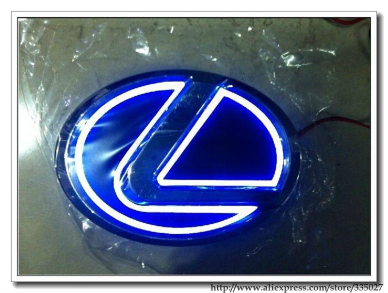 Blue Lexus Logo - 5D Car Rear Front Badge Brand Logo Emblem Trunk Light For Lexus