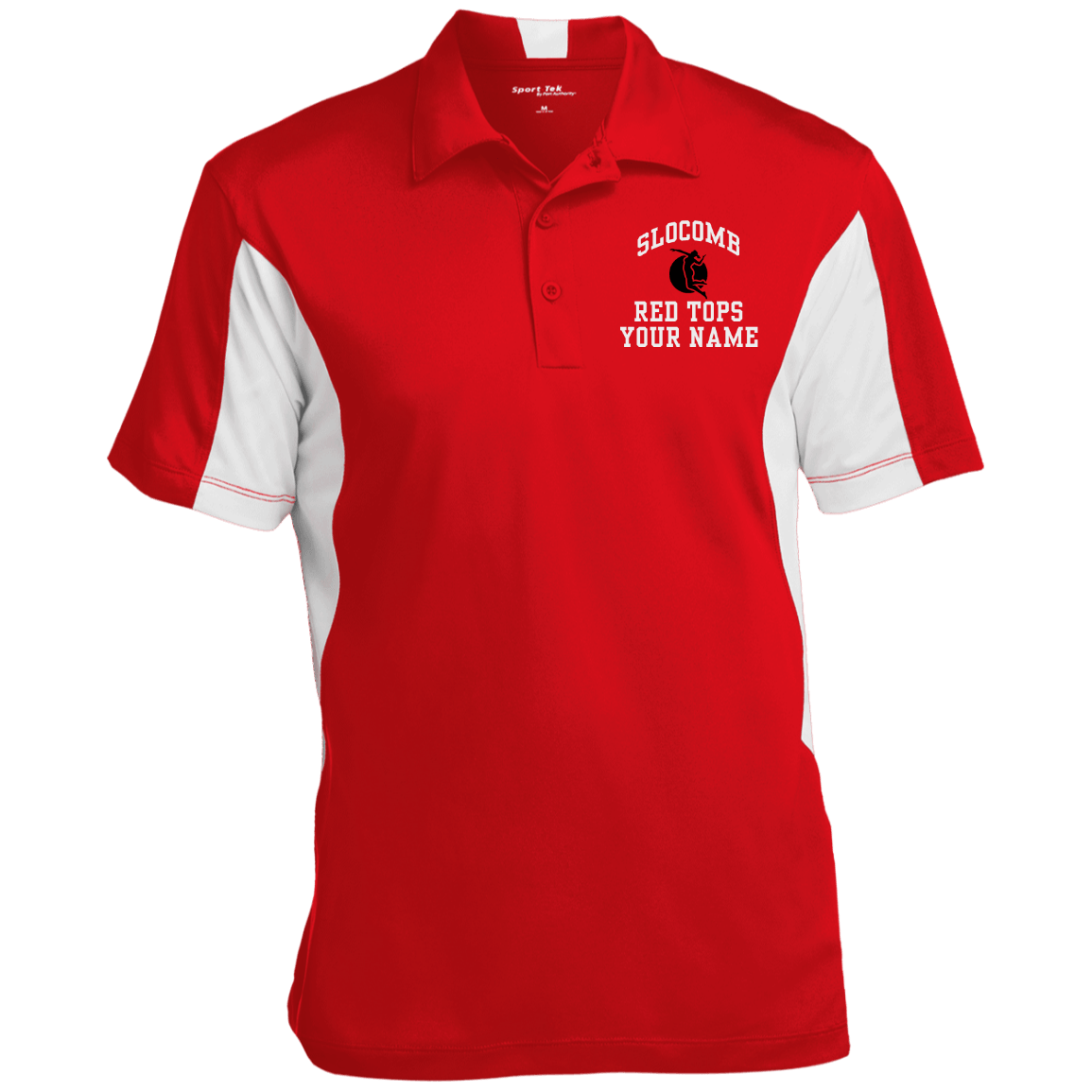 Slocomb Red Tops Logo - Slocomb High School Men's Colorblock Performance Polo - SpiritShop.com