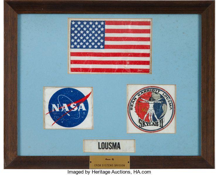 United States NASA Logo - Skylab II (SL 3) Flown And Worn Spacesuit Flag, Mission. Lot