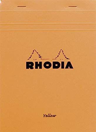 Yellow Paper Logo - Rhodia A5 Head Stapled Pad, No Yellow Paper, Square Ruling