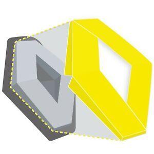 Yellow Paper Logo - Renault Clio MK2 Vinyl Badge Overlay Wrap Front Rear To Cover Logo ...