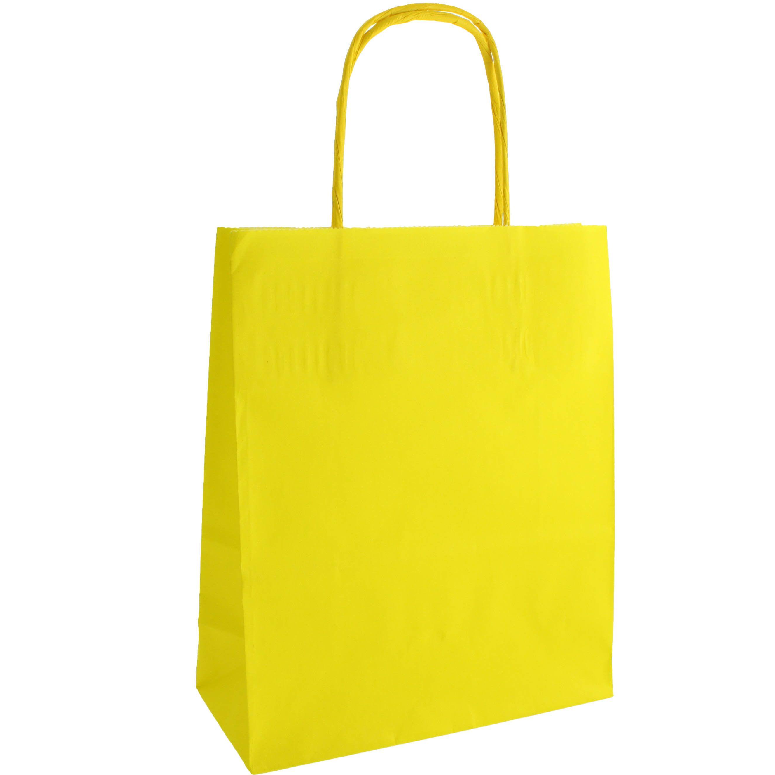 Yellow Paper Logo - Yellow Paper Party Bag with Twisted Paper Handles
