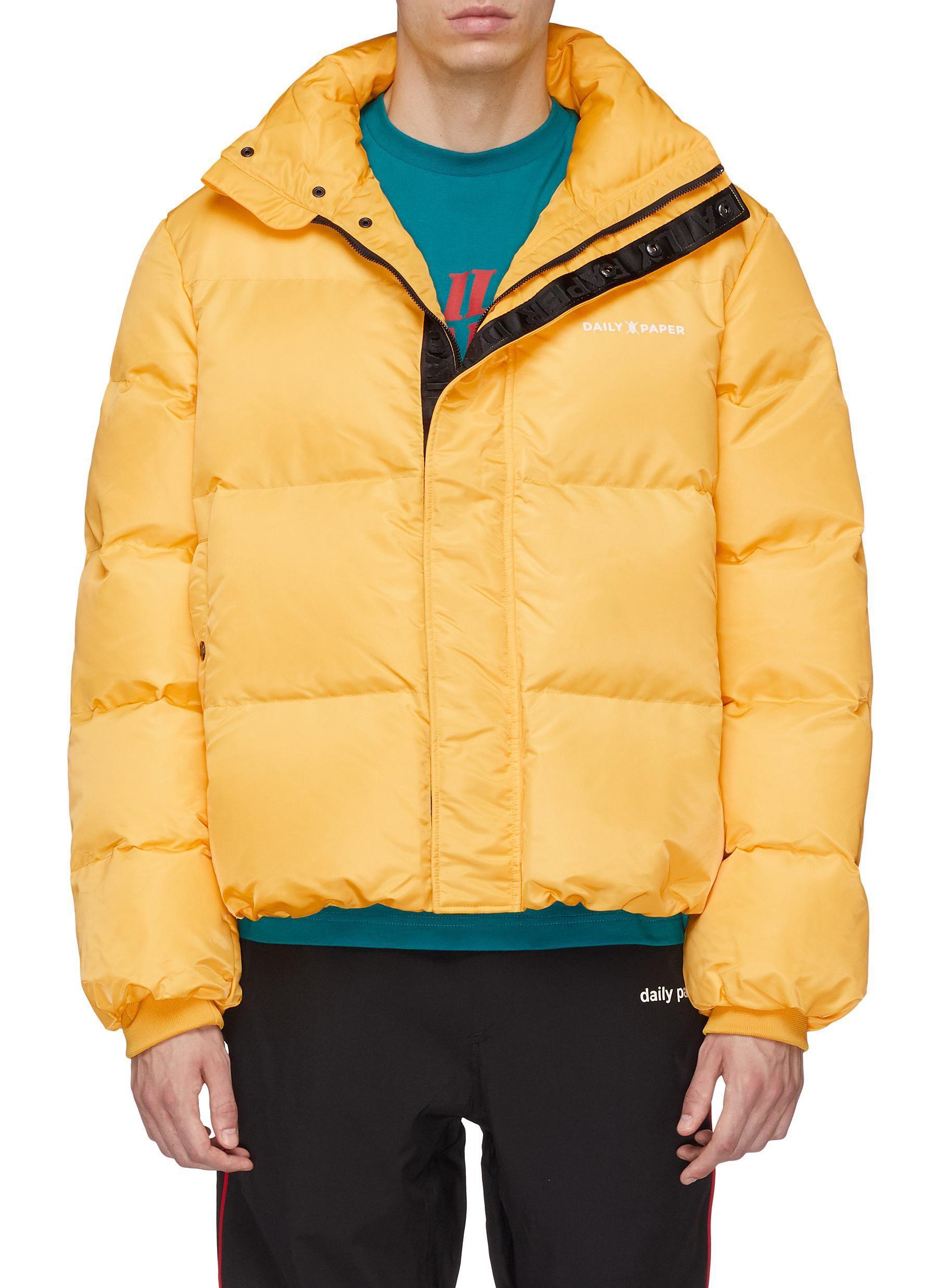 Yellow Paper Logo - Daily Paper Logo Print Down Puffer Jacket in Yellow for Men - Lyst