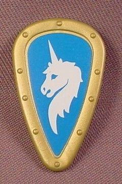 Gold and Blue Shield Logo - Playmobil Gold Tear Drop Shaped Shield With Unicorn Emblem 3896