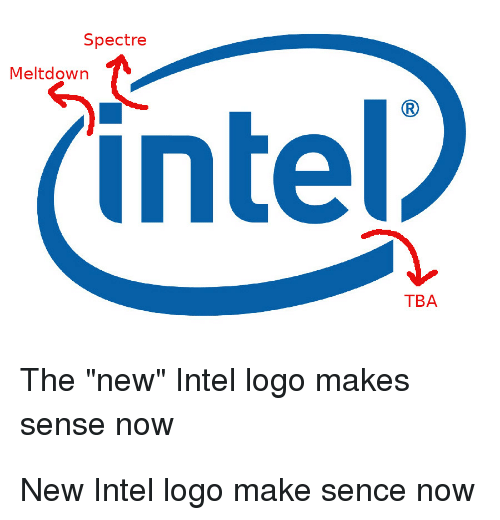 Funny Intel Logo - Spectre Meltdown Intel TBA the New Intel Logo Makes Sense Now New ...