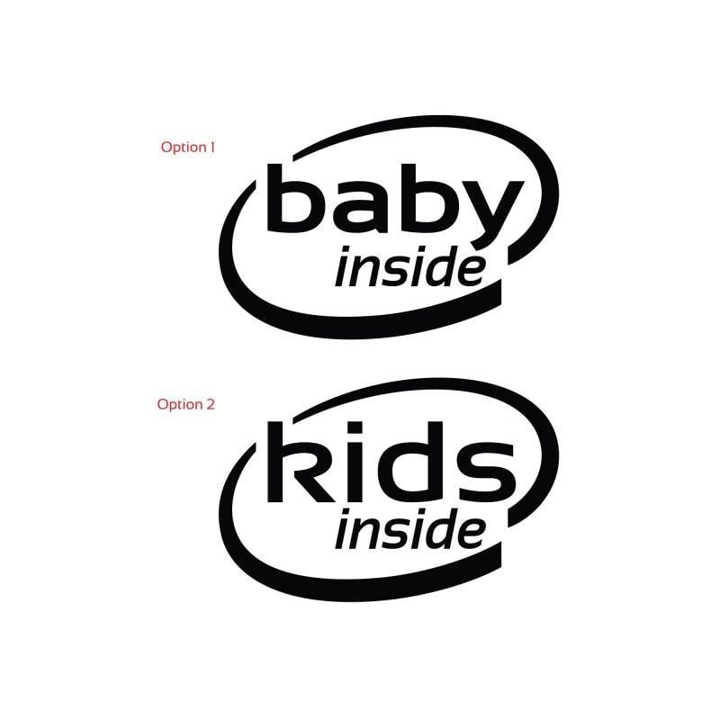 Funny Intel Logo - BABY INSIDE KIDS SAFETY FUNNY INTEL INSPIRED LOGO CAR TATTOO VINYL