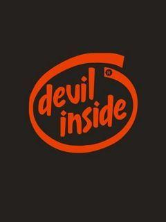 Funny Intel Logo - devil inside intel logo parody. Retro w 2019. Logos