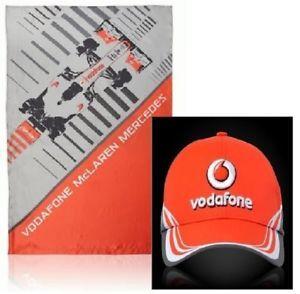 McLaren Mercedes F1 Logo - FLAG and CAP Formula One 1 Vodafone McLaren Mercedes F1 NEW! Rocket ...