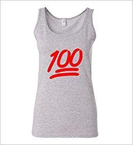 Keep It One Hundred Logo - Raxo Women's 100 Emoji Tank Top Red Logo Keep It One