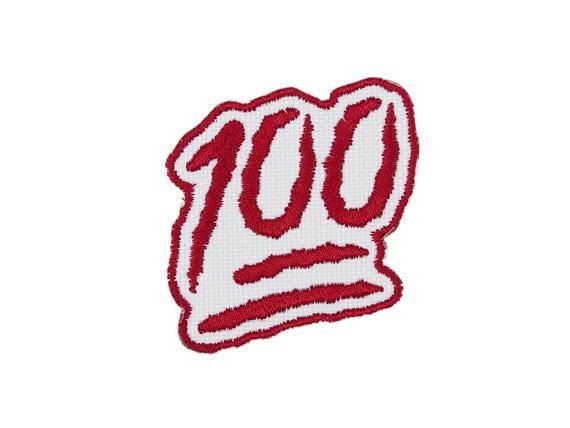 Keep It One Hundred Logo - 100 Points One Hundred Emoji Embroidered Iron On Patch FREE | Etsy