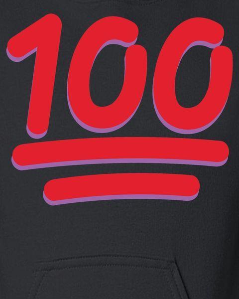 Keep It One Hundred Logo - Keep It 100 One Hundred Emoji Kids Hoodie | TeeShirtPalace