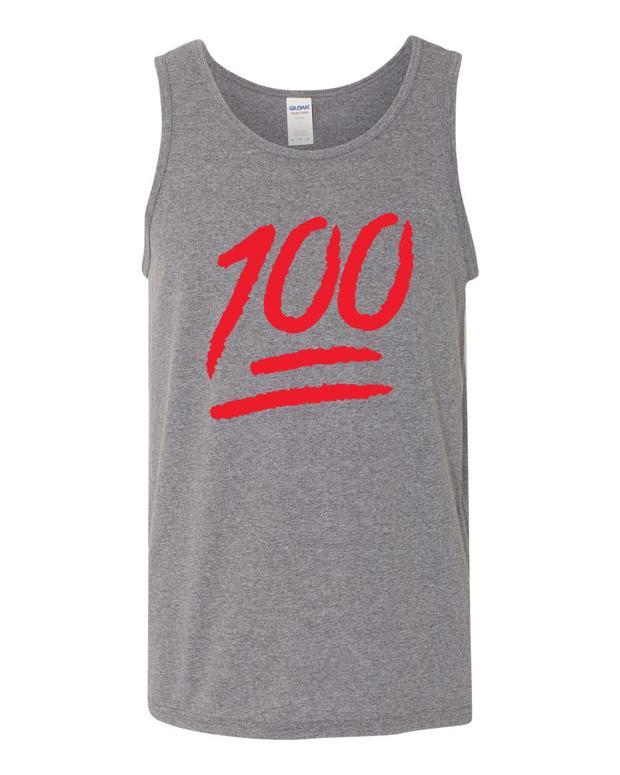 Keep It One Hundred Logo - 100 Emoji Keep it One Hundred Mens Humor Tank Top Graphic Muscle ...