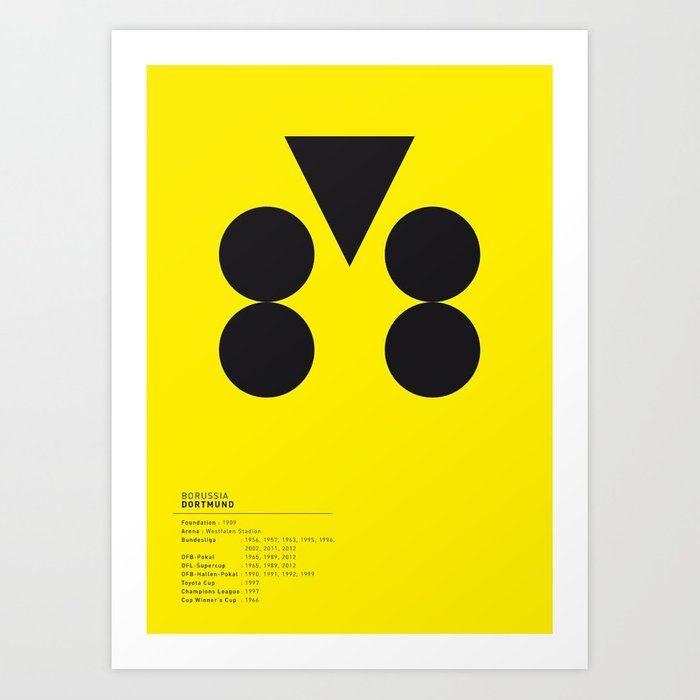Und Geometric Logo - Dortmund geometric logo Art Print by edouardallegret | Society6