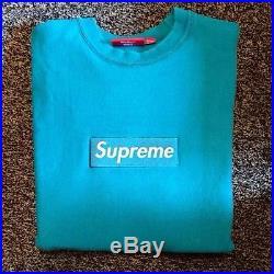 Baby Blue Supreme Box Logo - Supreme Teal Baby Blue Box Logo Crewneck Size Large Mint RARE Anorak