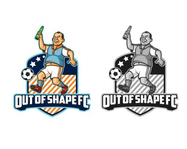 Funny Sports Logo - Funny out of shape football logo design Vector | Premium Download