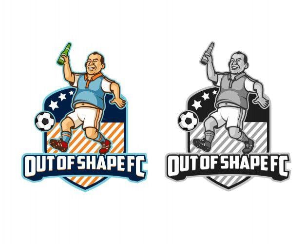 Funny Sports Logo - Funny out of shape football logo design Vector