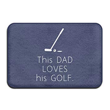 Funny Sports Logo - This Dad Loves His Golf Funny Sports Logo Welcome Mat Doormat ...