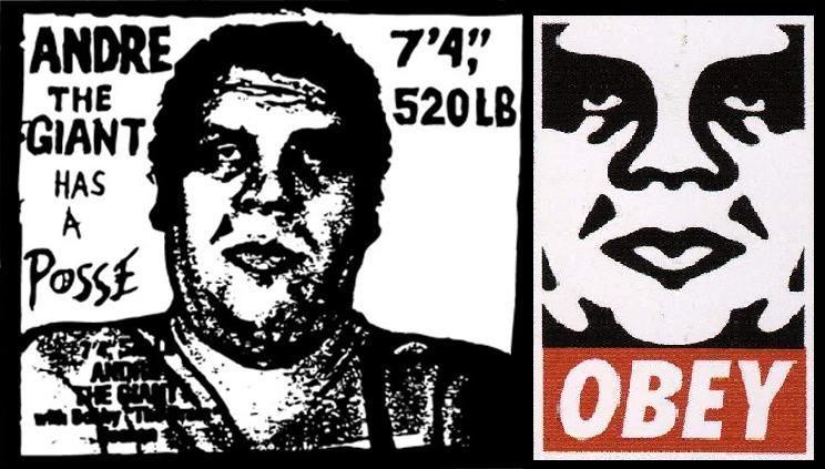 Andre the Giant Obey Logo - The Shepard Fairey Posse & Obey Giant stickers from Interview
