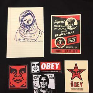 Andre the Giant Obey Logo - Wondermei ACLU Shepard Fairey Obey Andre the Giant 5 stickers
