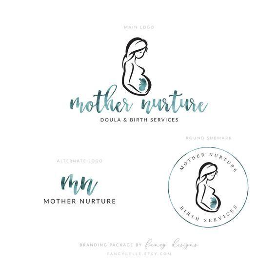 Midwife Logo - Watercolor Logo Design Premade Logo Baby Logo Doula Logo Birth Logo ...
