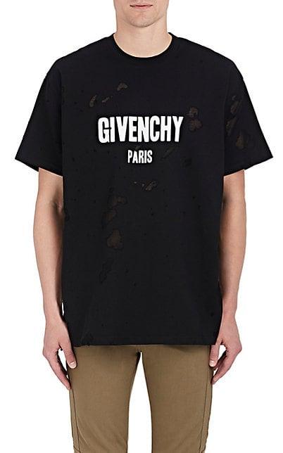 Popular Black Logo - The Most Popular Givenchy Logo Burnout Cotton T-Shirt Black/White ...