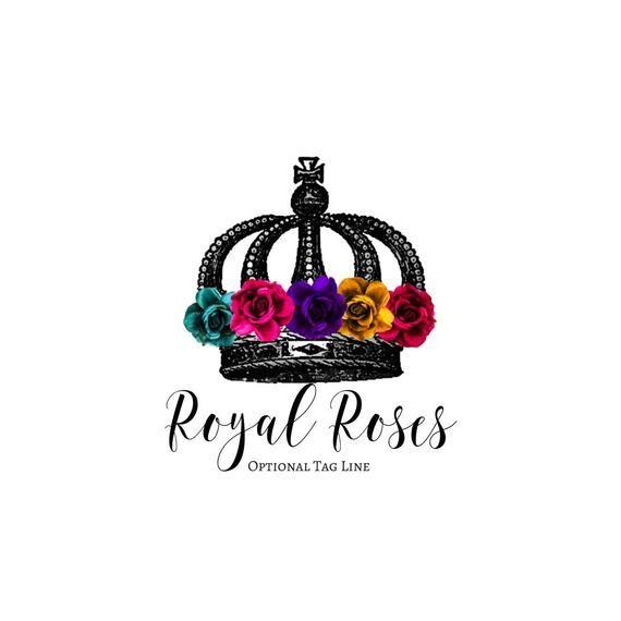 Princess Crown Logo - Premade Logo Crown Logo Floral Logo Rose Graphics Princess | Etsy