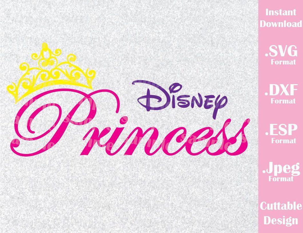 Princess Crown Logo - Disney Inspired Princess Crown Logo Cutting File in SVG, ESP, DXF ...