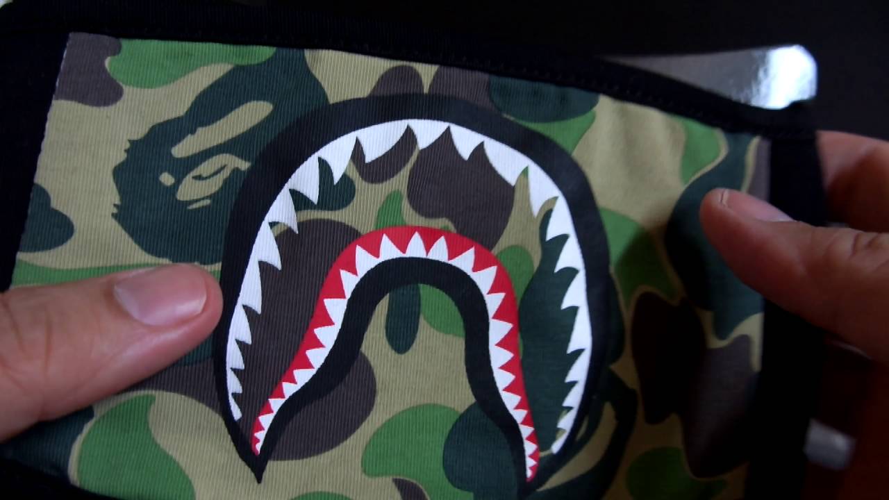 Shark BAPE Face Logo - Bathing Ape BAPE Shark Face ABC Camo & Black Mask Unboxing & Review