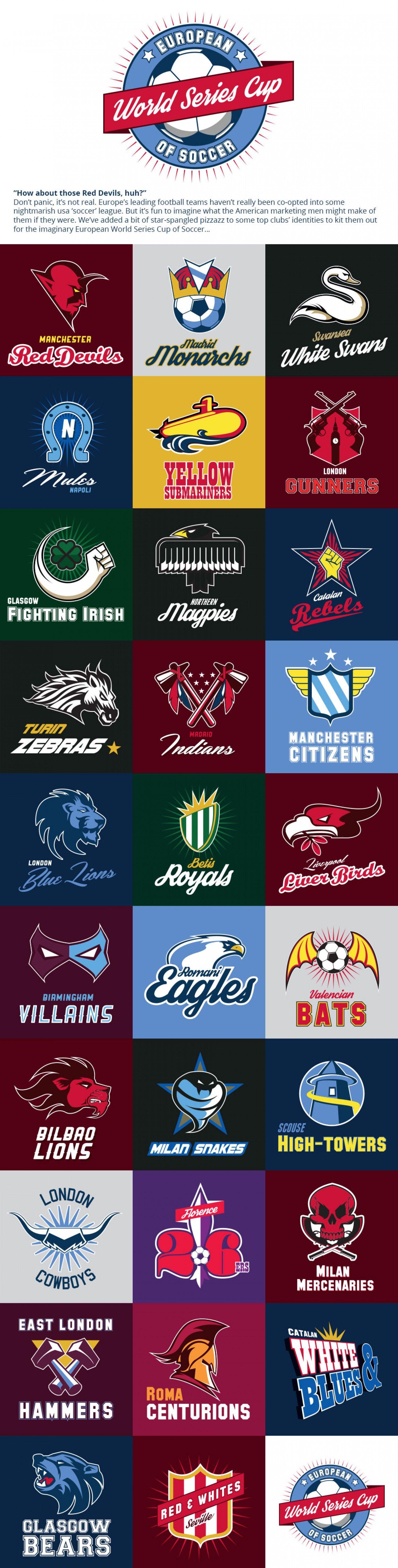 European Sports Logo - Europe's Top Football Teams' Logos Got Re Designed Like American