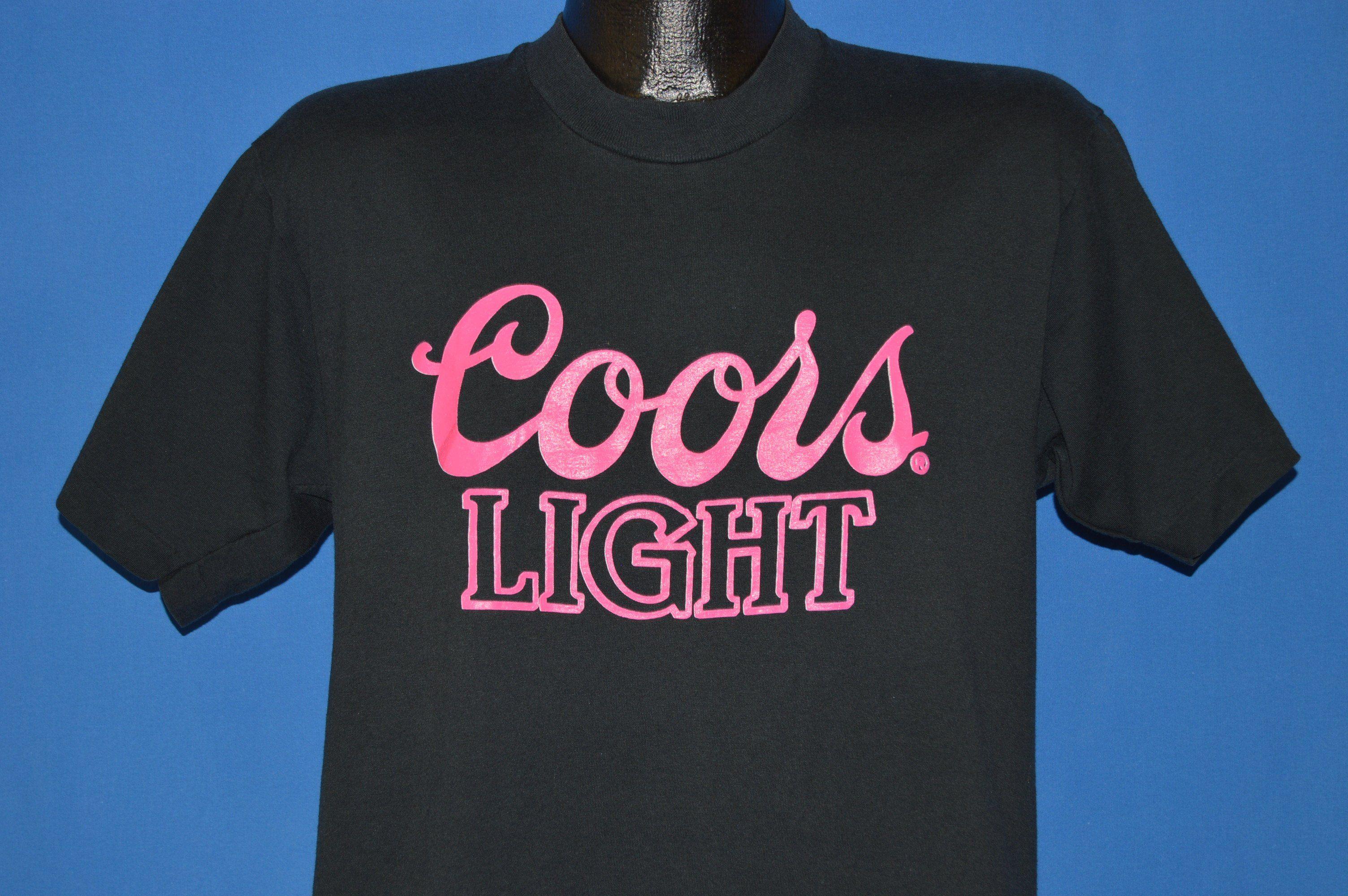 Pink Coors Light Logo - 80s Coors Light Beer Pink Logo t-shirt Medium - The Captains Vintage
