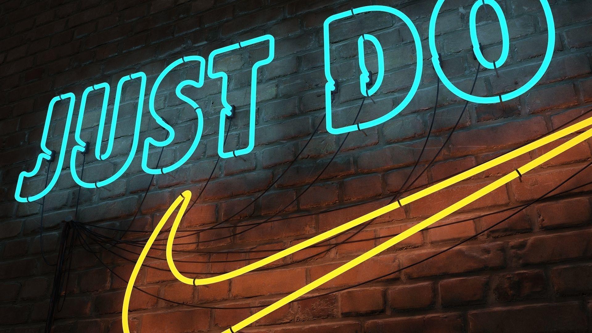 Neon Nike Logo - logo sign Nike Just do it 3D VR / AR ready