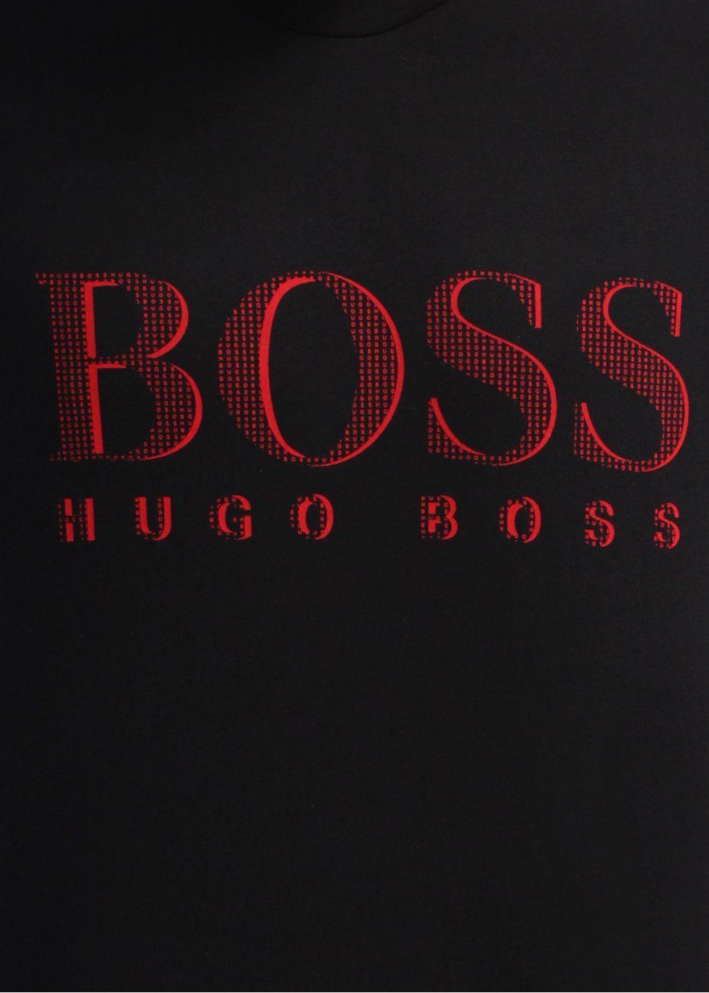 Cool Black and Red Logo - Hugo Boss Black Logo T-Shirt - Black / Red