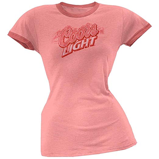 Pink Coors Light Logo - Coors Light - Pink Logo Juniors T-Shirt - Large at Amazon Women's ...