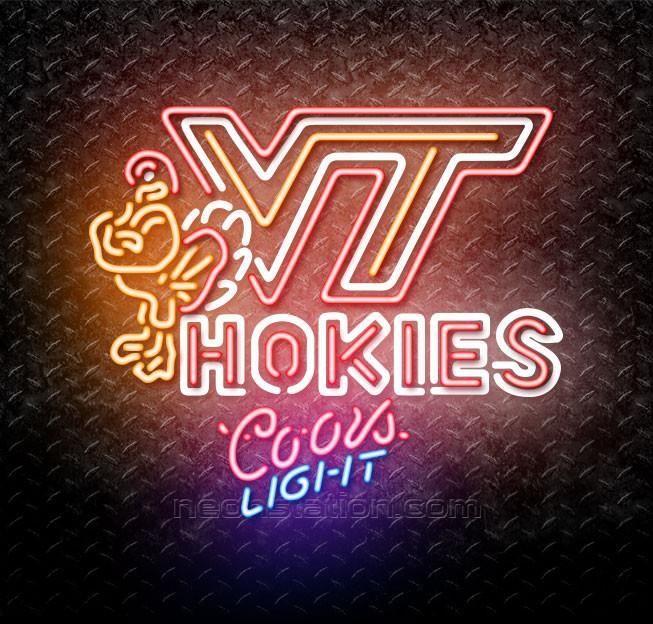 Pink Coors Light Logo - Coors Light Virginia Tech Vt Hockey Logo Neon Sign