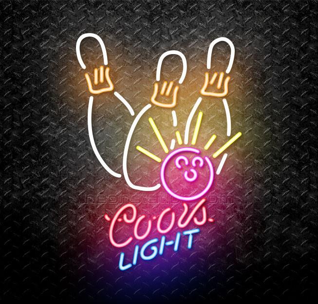 Pink Coors Light Logo - Coors Light Bowling White Pink Neon Sign For Sale // Neonstation