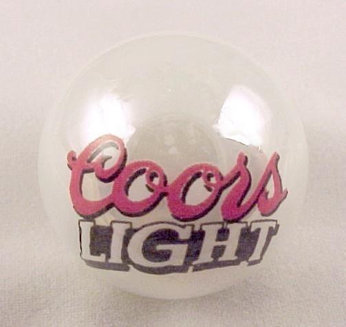 Pink Coors Light Logo - Coors Light Beer White Pearlized Glass Marble Advertising Logo