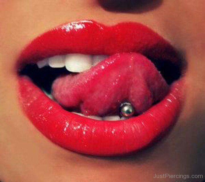 Red Lips and Tongue Logo - Tongue Piercings